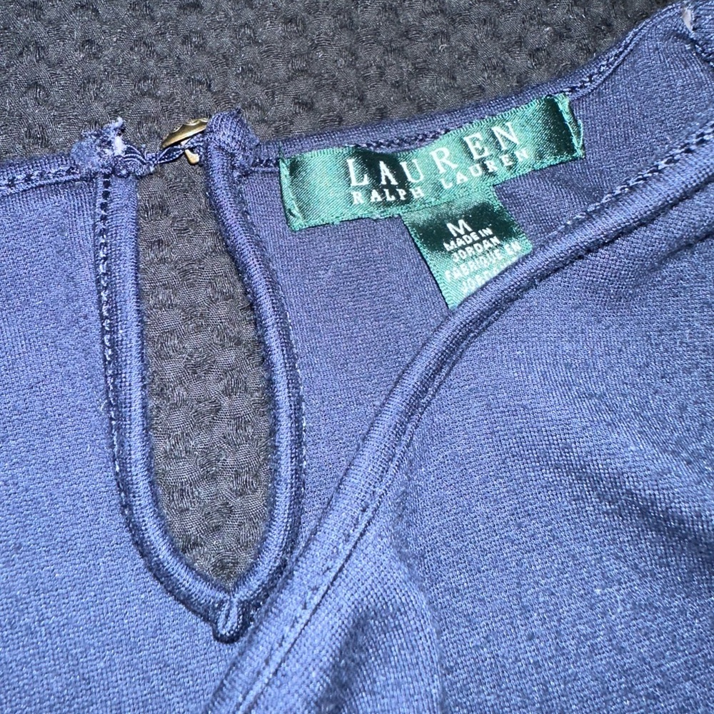 Ralph Lauren Navy Peplum Blouse